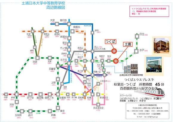 アクセス 土浦日本大学中等教育学校